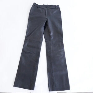 Vintage Colori Collection  Black Biker Leather Straight Leg Pants 8
